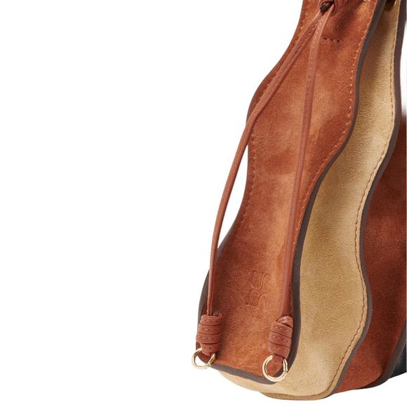 NEW ULLA JOHNSON adria small pleated wave bag in dune colorblock - Picture 3 of 5